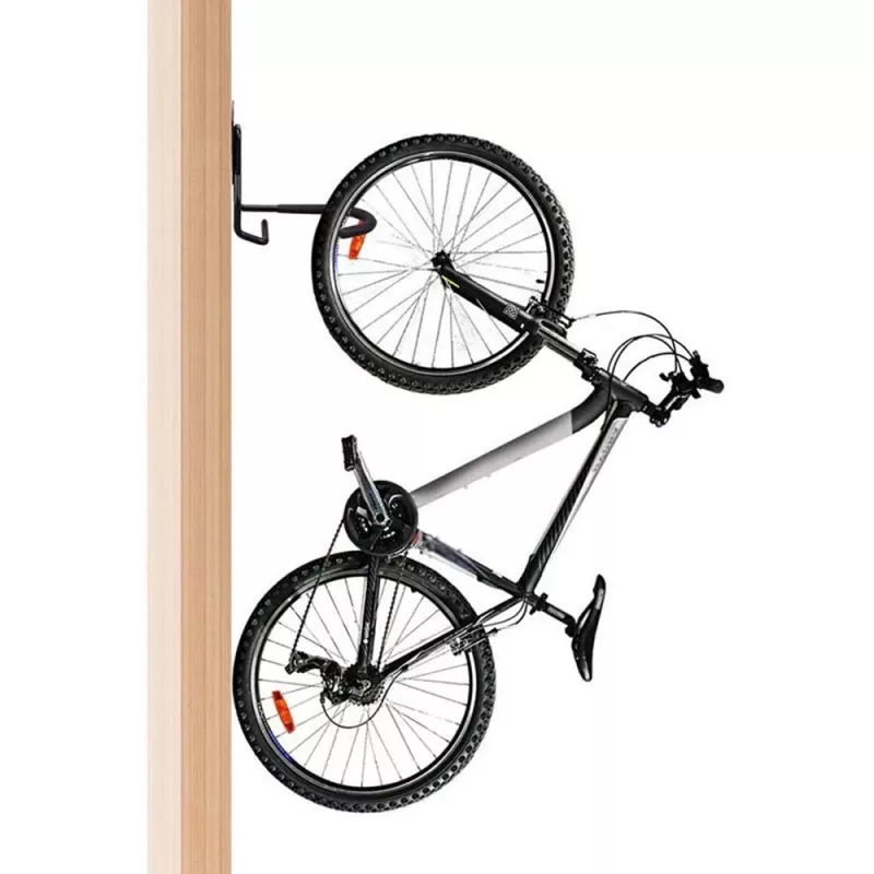 Wall bike mount MACLEAN MC-433 vertical bicycle hanger, foldable, adjustable width, for bikes up to 20 kg, black