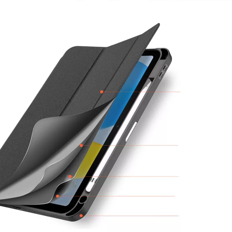 Tablet case dux ducis DUX DUCIS DOMO foldable with pencil storage for iPad 10 (2022) black