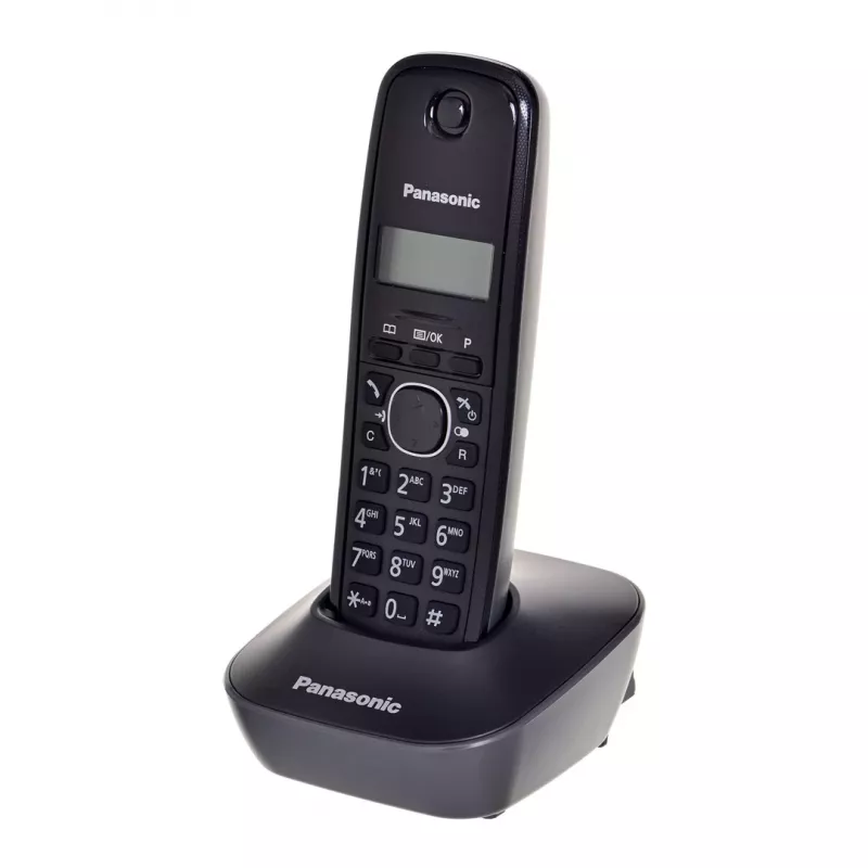 DECT telephone Panasonic KX-TG1611, black, 1.9 GHz, 1.25 inch display, up to 15 h talk, 50-contact phonebook
