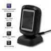 Fixed 1D/2D barcode reader QOLTEC 50864, LED sensor, USB wired, black, 145×85×80 mm