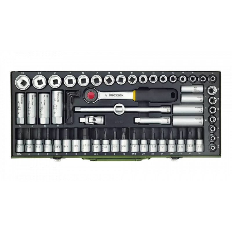 Proxxon | Socket and Ratchet Set, 3/8 inch | 65 pc(s)