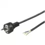 Wentronic Goobay Grounded Power Cable for custom assembly, 1,5 m, Black - Type F (Type F, CEE 7/7) > loose cable ends (51327)