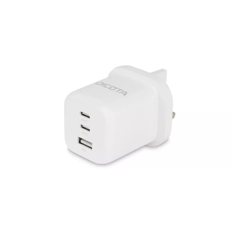 Dicota Power Supply - compact, GaN - 65 Watt - 5 A - PD 3.0 - 3 Output Ports (2 x USB-C, USB)