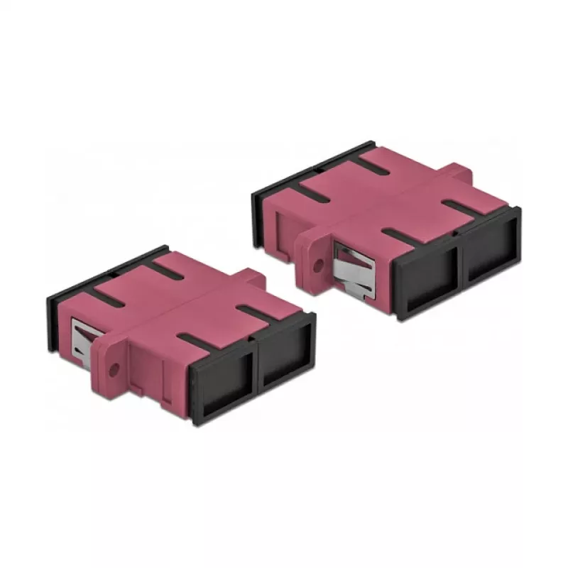 Fibre optic connector SC female–female DELOCK 85998, violet, pack of 4