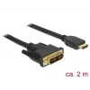 DeLOCK - Video Cable - Single Link - HDMI / DVI - DVI-D (M) to HDMI (M) - 2 m - Triple Insulation - Black - Thumbscrews