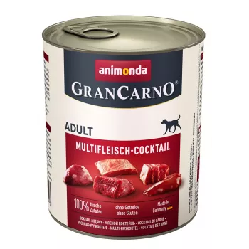 Wet dog food Animonda GranCarno Multi Meat Cocktail 800 g — beef, chicken, game, heart, turkey, adult