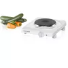 Rommelsbacher THL 1097 Single Cast Iron Tabletop Hot Plate – 1000 W, White Enamelled Steel, Stepless Temperature Control