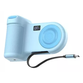 Active phone holder Belkin Stage PowerGrip—9300 mAh battery, light blue
