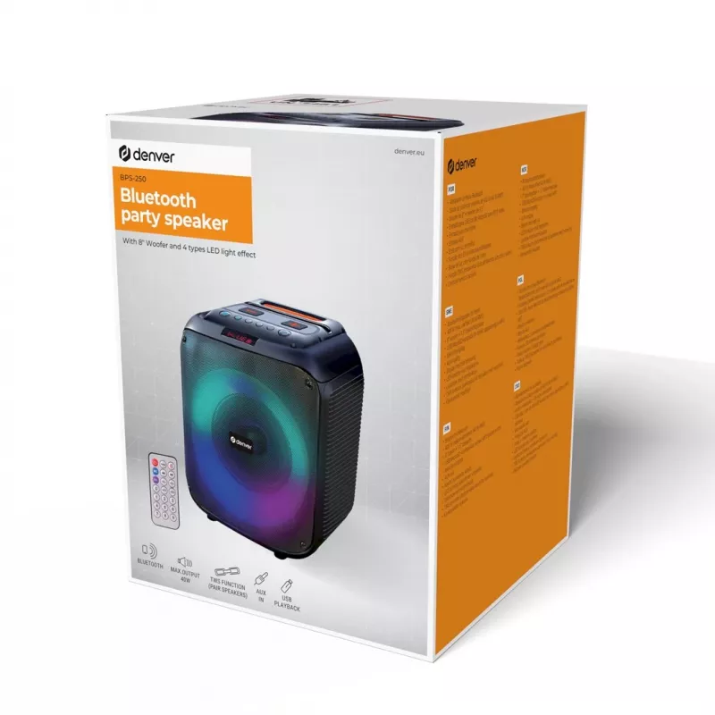 Stereo Portable Speaker Denver BPS-250 Black