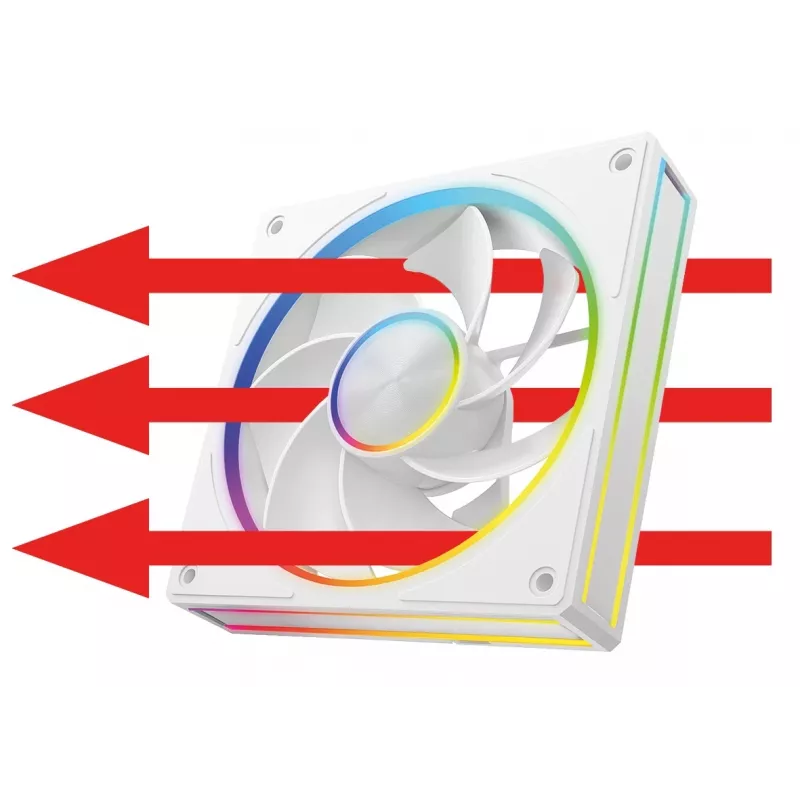 Case fan MODECOM VOLCANO LOOP 120 ARGB Reverse Fan White 120 mm, PWM, 400–1400 RPM