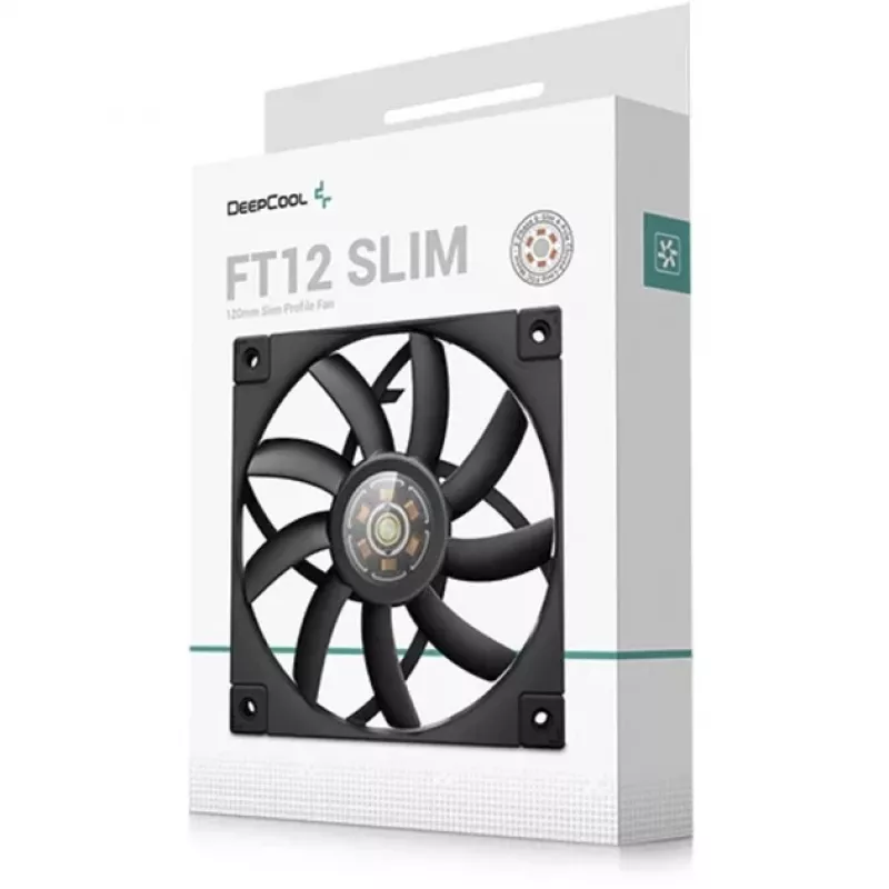 120mm PWM Slim Case Fan DeepCool FT12 Slim — Black, low-profile design, PWM control