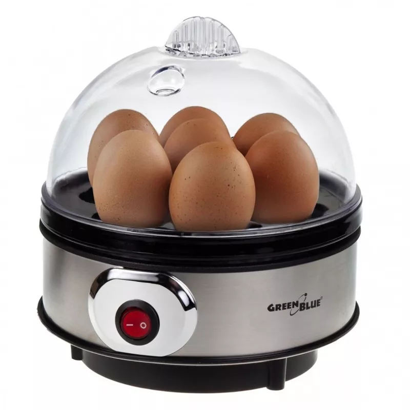 Egg cooker GreenBlue GB572 electric egg steamer 400W, capacity 7 eggs, silver, adjustable hardness