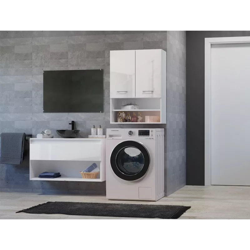 Topeshop POLA MINI DK white gloss bathroom storage cabinet White