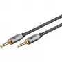 Plus Audio Connection Cable AUX 3,5mm stereo (black/Silver, 2 Meter)