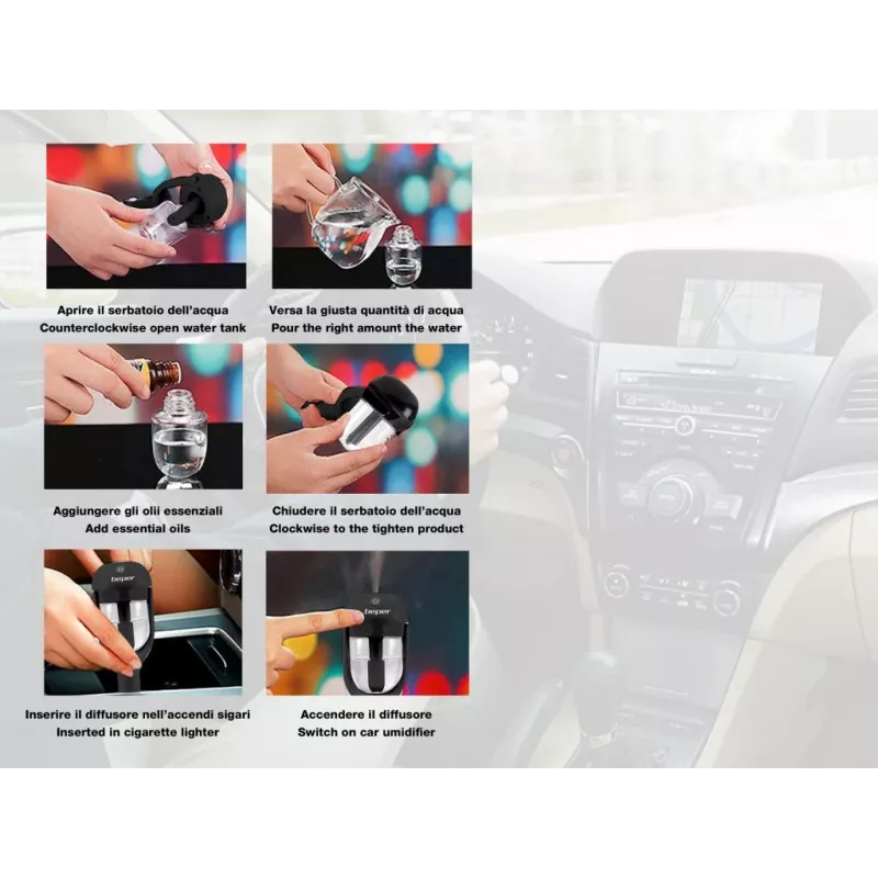 Car diffuser and humidifier Beper P205DIF100 - 12 V aroma diffuser, 25 ml
