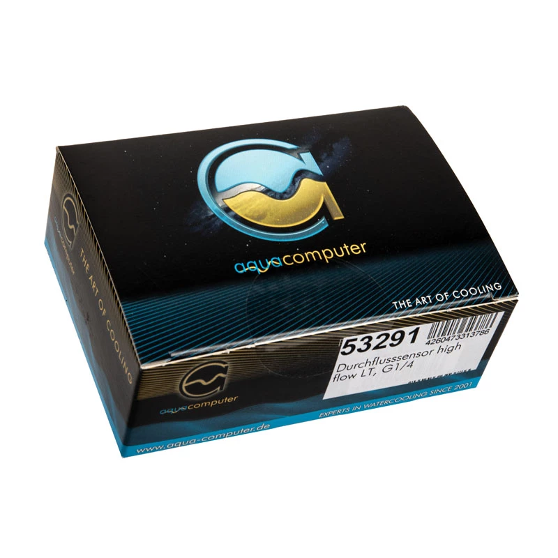 Flow sensor Aqua-Computer Flow sensor high flow LT G1/4 — black, G1/4 connection, 51×42×30 mm