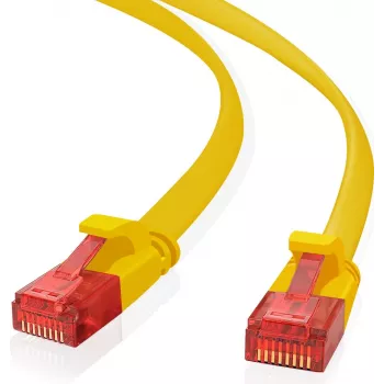 Patch cable helos Ultra Slim 15 m UTP Cat6a flat — 15m length, UTP, Cat6a, flat design