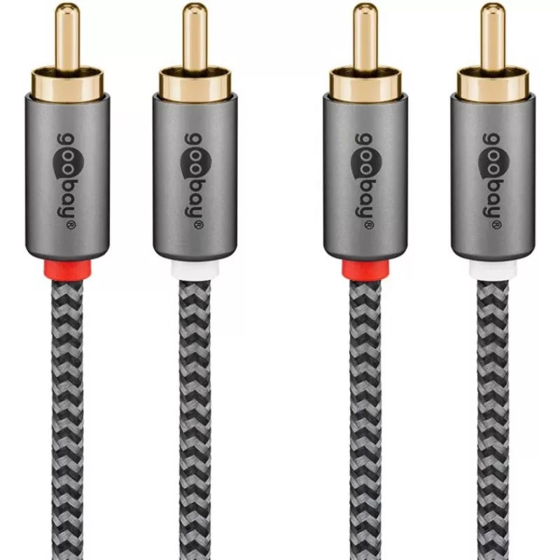 Goobay 65295. Anschluss 1: 2 x RCA, Steckverbinder 1 Geschlecht: Männlich, Anschluss 2: 2 x RCA, Steckverbinder 2 Geschlecht: Männlich, Kabelmaterial: