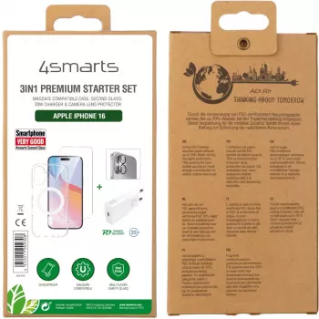 4smarts 3in1 Premium Starter Set mobile phone starter kit Transparent White