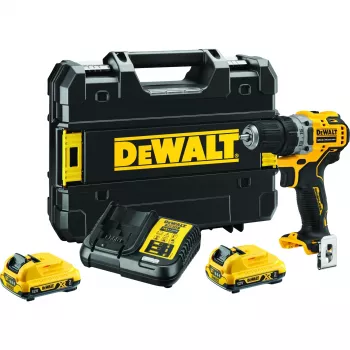 Cordless screwdriver DeWALT DCD701D2-QW, 12V, 1500 RPM, 57.5 N·m, 2x2 Ah batteries
