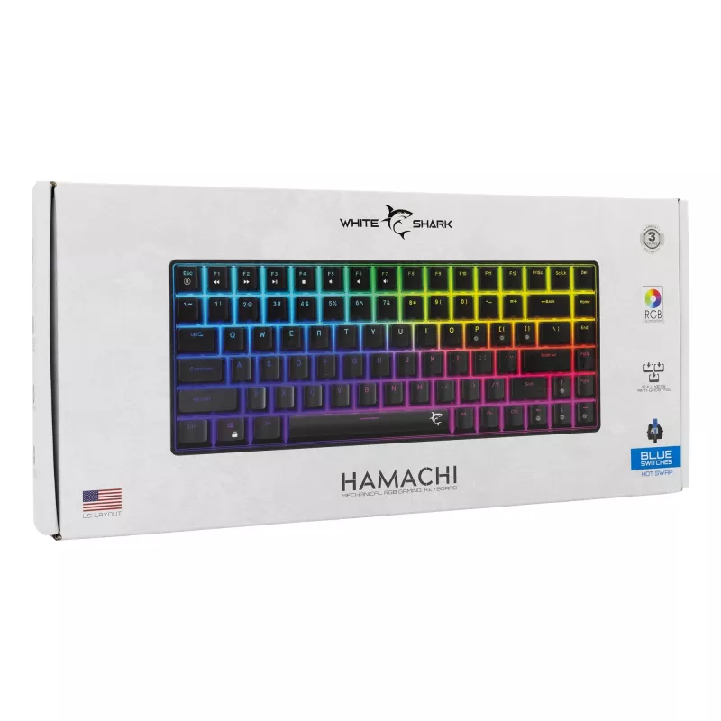 Mechanical keyboard White Shark GK-005121 with RGB lighting and Blue switches
