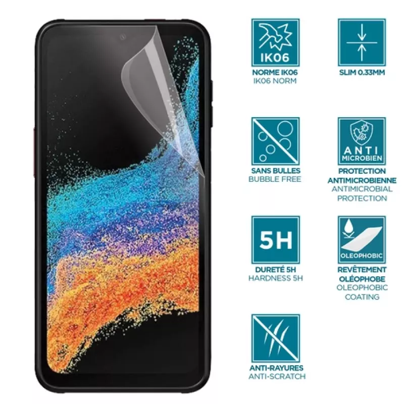Clear screen protector Mobilis 036271 Samsung Galaxy Xcover 6 Pro Anti-bacterial Dust Scratch Shock Resistant