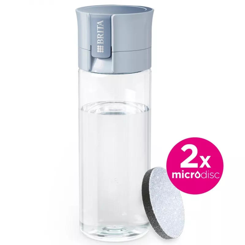 Filtering bottle BRITA Vital Pastel Blue 600 ml with 2 MicroDisc filters, BPA-free, dishwasher-safe
