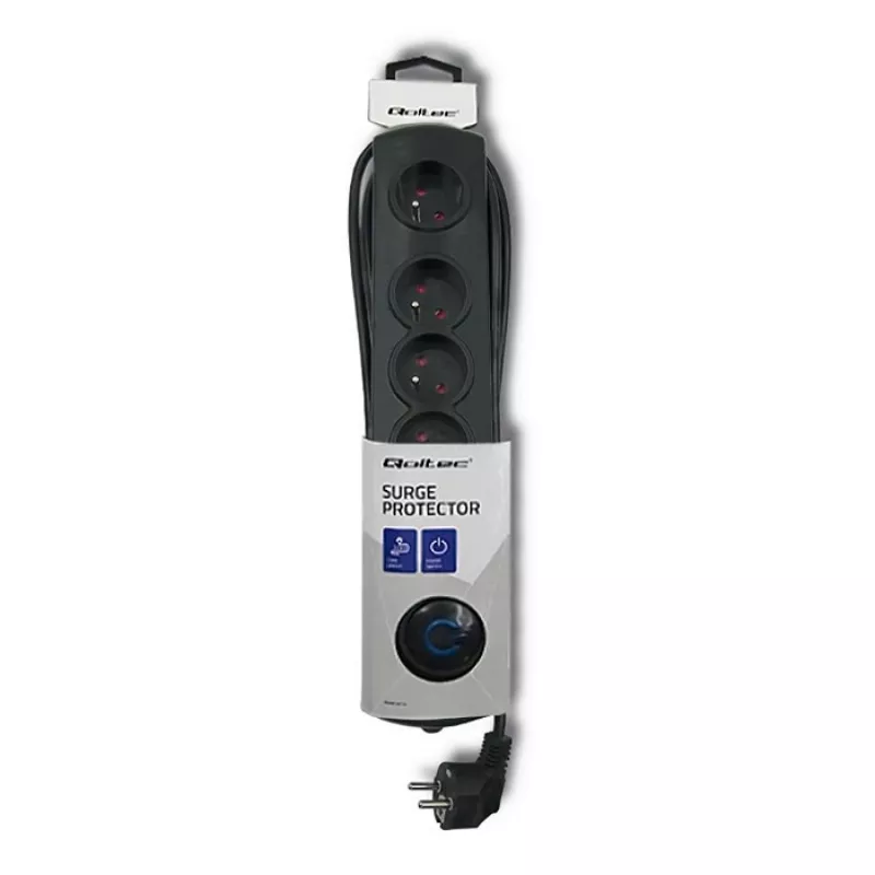 Surge Protector Qoltec 50269 Black 5 AC Outlets 230V