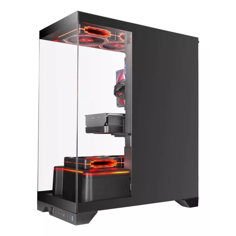 TACENS Mars Gaming MCPRISMA Midi Tower PC case, Black, tempered glass, supports ATX/Micro-ATX/Mini-ITX, 2x3.5 inch + 2x2.5 inch bays