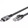 Goobay 70755 USB-C to RJ45 Ethernet CAT 6 Cable for Stable Wired Internet Connection with Router/Modem/Network Switch/Replaces USB to RJ45 Adapter / 1