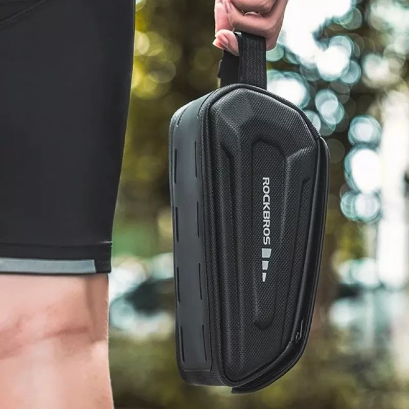 Bike frame bag Rockbros model with 1.7 L capacity, phone pocket, black