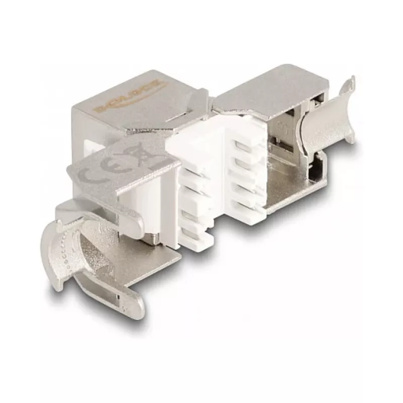 DeLOCK Keystone Module RJ45 jack to LSA Cat.6A toolfree with red dust cover