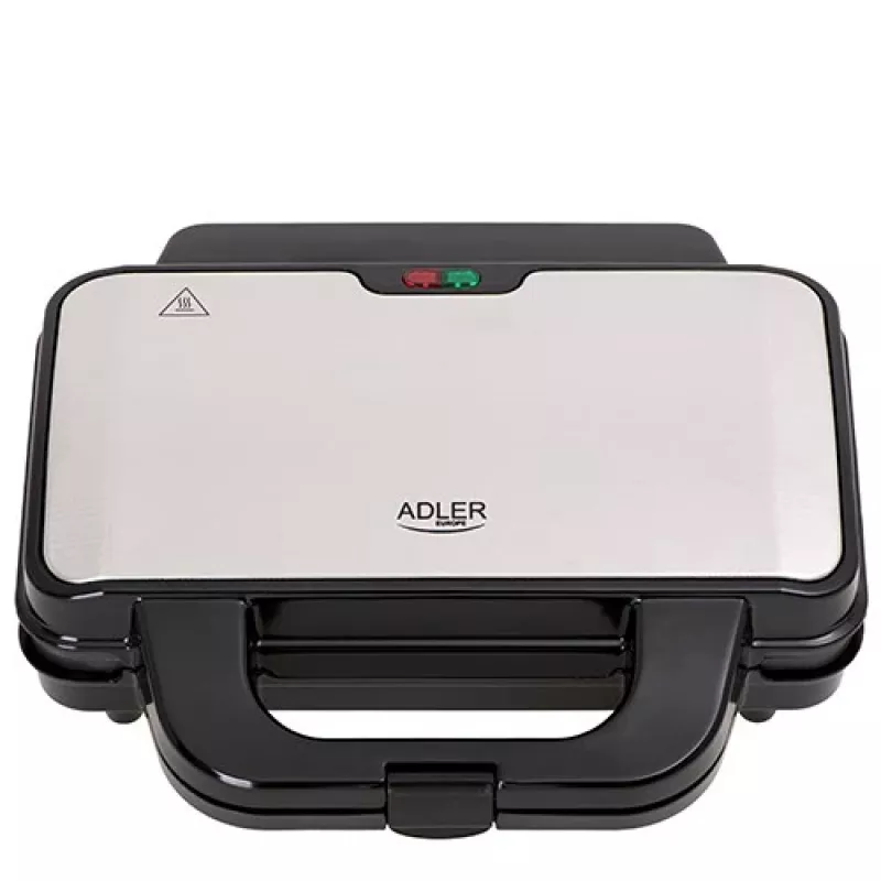 Sandwich maker Adler AD 3043, 1300 W, non-stick plates, 2 sandwiches, 285×152 mm cooking surface, black