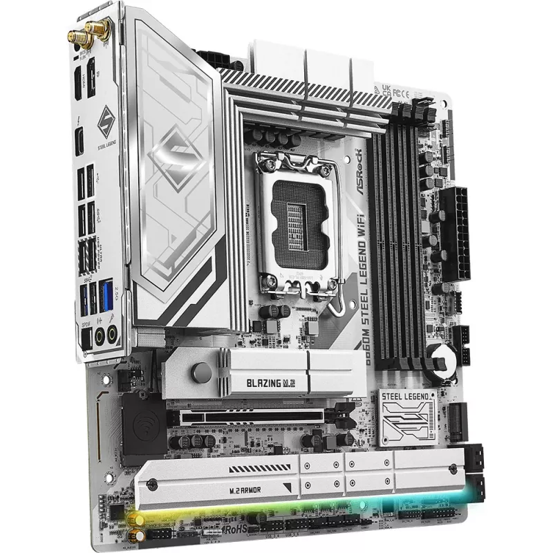 Motherboard ASRock B860M Steel Legend WiFi — Intel B860, LGA 1851, micro‑ATX, DDR5, 4 DIMM, Wi‑Fi 6E, 2.5GbE