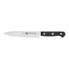 Knife set ZWILLING Gourmet 3 pcs — forged steel blades 10/16/20 cm, black plastic handles, dishwasher safe