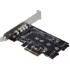 Silverstone SST-ECM27 M.2/SATA Adapterkarte, PCIe 4.0, 1x M-Key, 2x SATA 6G - Low Profile