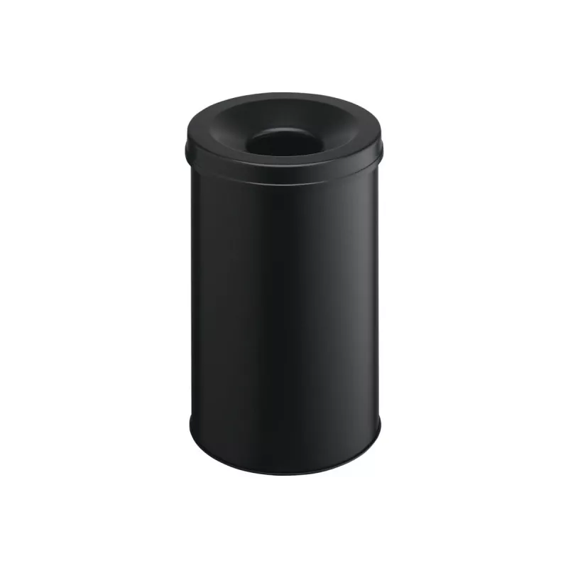Waste Container Round Steel Black Durable 330601
