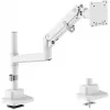 Monitor mount DIGITUS Single, clamp, 57 inch max, 27 kg capacity, VESA 75x75–100x100, white