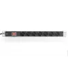 DIGITUS DN-95402 7-Way Aluminum PDU Power Strip with Switch, 2m Cable, 19 inch 1U Rackmount, 16A/4000W