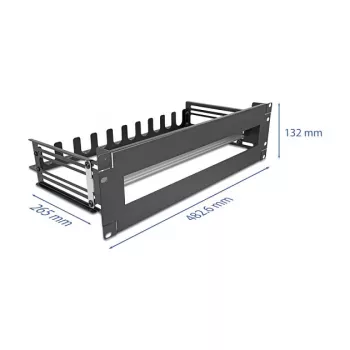 Circuit-breaker panel DELOCK 67282 — metal 19 inch rack accessory, black housing, 1 pc