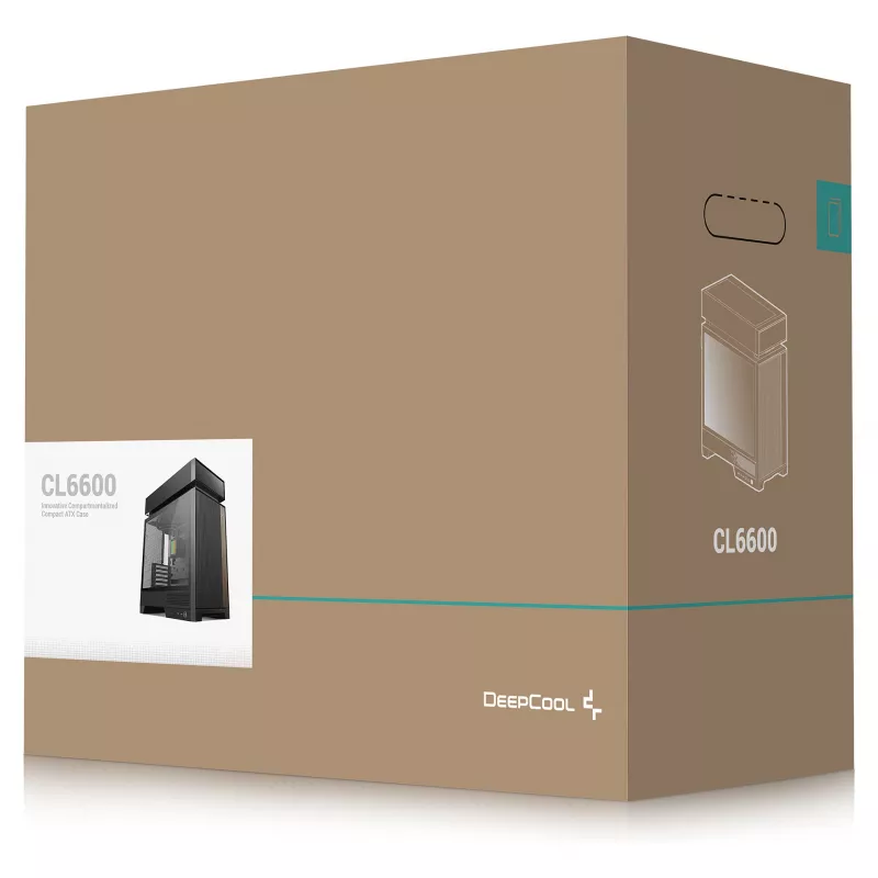 Desktop PC Case DeepCool CL6600 Black — supports ATX/PS2/SFX/SFX-L PSUs, 140 mm front fans, 120/140 mm top/rear, 2.5/3.5 inch drives