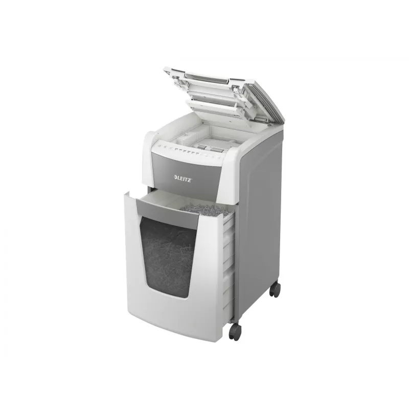 Leitz IQ Autofeed Office 300 Automatic Paper Shredder P4, Cross shredding, 22 cm, 4 x 30 mm, 60 L, 500 sheets, 55 dB