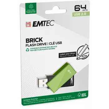 USB flash drive Emtec C350 Brick 64 GB USB Type-A Black Green