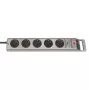 Super-Solid Power Strip 5-way (Silver, 2,5 Meter, 13.500A Surge Protection)