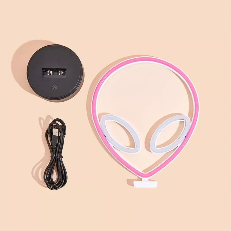 Table lamp MANTA SNL86PK Style Neon Lights UFO Pink – decorative neon-style pink lamp