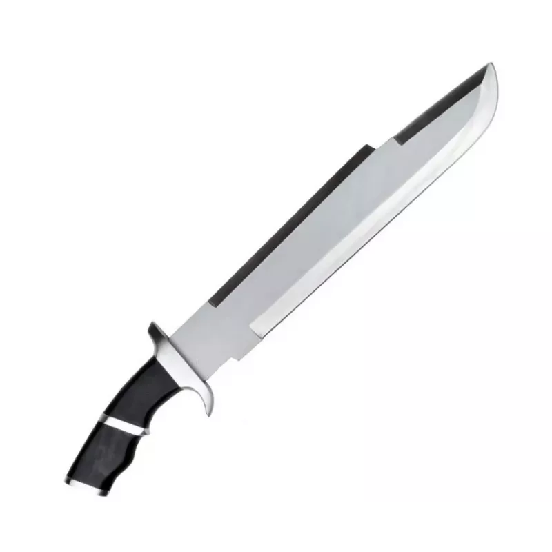Survival knife cinema classic CC-PDT — stainless steel blade 375 mm, total length 525 mm, stainless steel handle, black plastic sheath, 1 kg