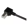 StarTech.com 3m USB 2.0 A to Right Angle B Cable - M/M, 3 m, USB A, USB B, USB 2.0, Black