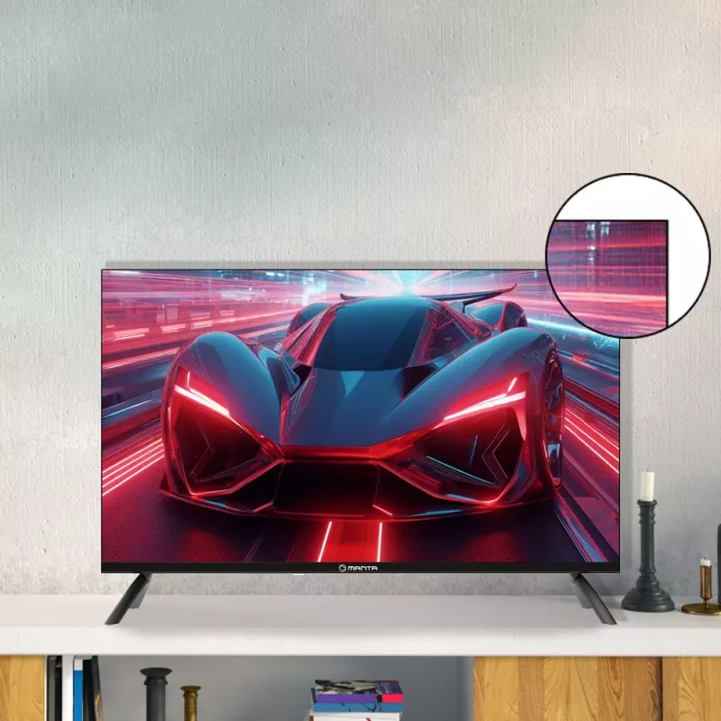 Manta 32LHA123E 32 inch HD LED TV with Android TV, DVB-T2/C/S2, 3x HDMI, 2x USB, CI+