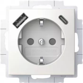 BUSCH JAEGER SCHUKO Socket Outlet USB-A+C 20 EUCB2USBAC-914 (2CKA002011A6298)