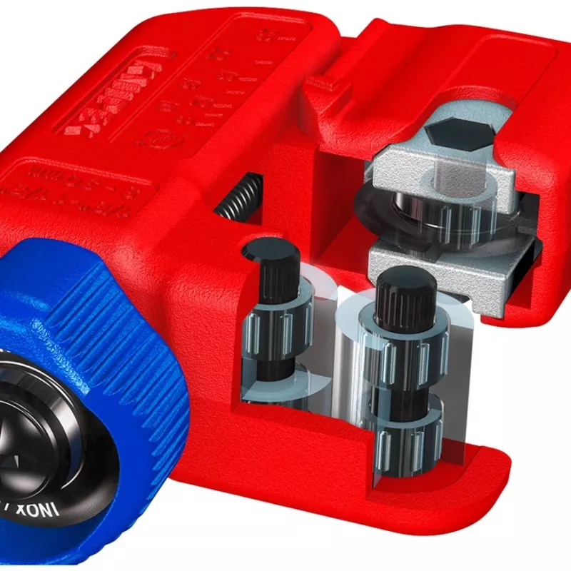 Pipe cutter Knipex TubiX S 3–30 mm, compact cutting tool for metal and plastic pipes
